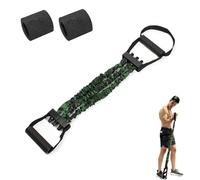 Natural Latex 3-Hole Resistance Stretcher, Chest Expander Stretch Bands for Men, Fitness Resistance Bands Pedal Ankle Puller with Handle, AB Training Auxiliary Device (Green-105lbs)