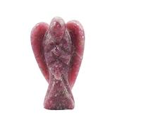 Natural Lepidolite Stone Reiki Carved Spiritual Gemstone Guardian Pocket Angel Statue Ornament Decoration " 2 inches approx -