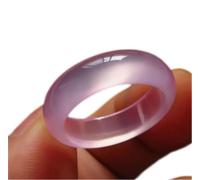 Natural Light Pink Chalcedony Classic Plain Band Finger Ring Feng Shui Love Peace Harmony Prosperity Amulet