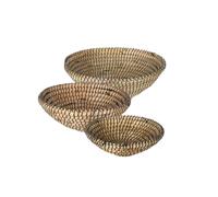 NATURAL LIVING Conjunto de 3 cestas de césped Ganni (40 x 17 cm, 34 x 15 cm y 30 x 12 cm)