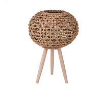 NATURAL LIVING EKLA Lantern EN Rattan con Base DE Madera D31CM X H46CM