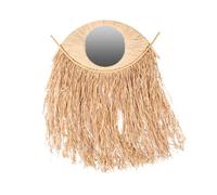 NATURAL LIVING Espejo DE BAMBÚ Flecos DE Rafia 48X23-65CM