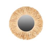 NATURAL LIVING" Espejo con Flecos de Rafia DIAM 46 cm