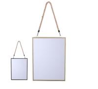 NATURAL LIVING Espejo Rectangular DE Metal con Cuerda Gold Home 40X30CM 2 Colores Negro Y Dorado