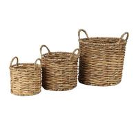 NATURAL LIVING Juego de 3 cestas de Jacinto de Agua Alanui (diámetro: 16 x Alto: 18 cm, Profundidad: 20 x Alto: 21 cm, Profundidad: 27 x Alto: 29 cm)