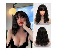 Natural Looking & Comfortable | Long Lasting Quali Peluca negra Natural de for fiesta de vacaciones for mujer de uso diario peluca larga y rizada Bob sintética resistente al calor peluca
