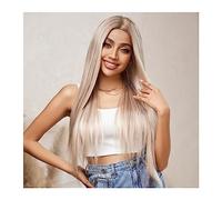 Natural Looking & Comfortable | Long Lasting Quali Peluca sintética con frente de encaje rubio, larga y recta, con reflejos, peluca de pelo Natural for mujer, peluca de Cosplay resistente al calor, al