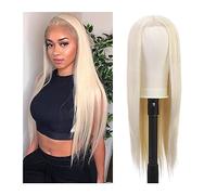 Natural Looking & Comfortable | Long Lasting Quali Pelucas de encaje sintético Peluca de encaje de parte recta 4 × 4 Cierre de encaje Pelucas rubias de aspecto natural for mujeres negras transform You