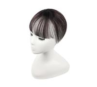 Natural Looking Hair Bangs Clip-In Fringe for Wome Clip de flecos de cabello humano Natural 3D, flequillo transparente de encaje, cabello brasileño for mujeres Ideal for Cosplay and Daily Use(Light Br