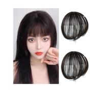 Natural Looking Hair Bangs Clip-In Fringe for Wome Clip en flequillo de aire 3D, flequillo de cabello de aspecto Natural for mujeres y niñas, extensiones de cabello con flecos y Clip de dos piezas, pe