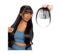 Natural Looking Hair Bangs Clip-In Fringe for Wome Extensiones de cabello humano con flequillo con clip, flequillo de aire, flequillo tenue for mujeres y niñas, 1 ud. Flequillo de repuesto for frente