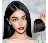 Natural Looking Hair Bangs Clip-In Fringe for Wome Flequillo de aire, herramientas de estilismo for el cabello, extensión con Clip for cabello humano, flequillo Natural, postizo for mujer, flequillo I