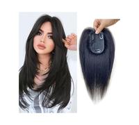 Natural Looking Hairpiece for Women, Adorno de cabello humano for mujer con cabello adelgazado, 7 × 10 cm, base de seda de piel invisible, adornos for el cabello con flequillo, pieza de cabello Remy l