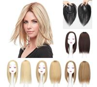 Natural Looking Hairpiece for Women, Adornos de cabello liso de 10/12 pulgadas for mujeres, cabello humano real, clip de base de encaje suizo transpirable natural de 13 × 14 cm en piezas de cabello Re