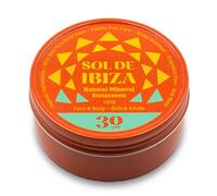 Sol De Ibiza - Protector Solar Natural Mineral SPF30 - Cara & Cuerpo - Óxido de Zinc Non Nano - Vegano - Plastic Free - Resistente al agua - Nutritiva y calmante - NUEVA TEXTURA CREMOSA (30 g)