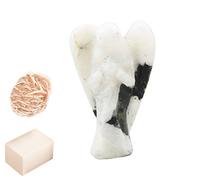 Natural MoonStone Stone Reiki Tallado Espiritual Gemstone Guardian Pocket Angel Healing | Terapia de cristal | Rose Desert Selenite | Cubo Selenita "2 pulgadas aprox. - Blessfull Healing