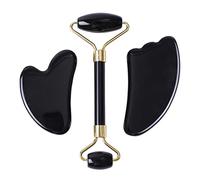 Natural Obsidian Guasha Gouache Jade Roller Massager Masaje Piedra Cuidado de la Piel Set de Herramientas, Tipo 10
