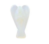 Natural Opalite Stone Reiki Carved Spiritual Gemstone Guardian Pocket Angel Statue Ornament Decoration " 2 inches approx -