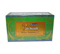 Natural Patchouli - Varillas de incienso de Satya Nag Champa - Pack de 15 G x 12 cajas - 180 g total