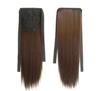 Natural Peluca larga y recta con cola de caballo, extensión de cabello, postizo, mate, realista, sin costuras, for mujer Aspecto perfecto(LIGHT BROWN_55CM)