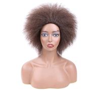 Natural Peluca Peluca ondulada corta con flequillo, pelo falso, peluca corta para mujer, peluca sintética de 35cm/14', explosión de cabeza explosiva esponjosa Natural Pelucas Mujer