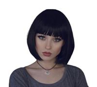 Natural Peluca Pelucas cortas marrones, peluca corta recta con corte Bob, cabello humano sin pegamento, pelucas de pelo sintético Rubio para mujeres blancas y negras Pelucas Mujer