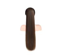 Natural Pelucas de cola de caballo rectas con cordón ajustable, extensiones de cabello con clip n.° 2, 100% cabello humano Aspecto perfecto(26inches)