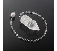Natural Pink Quartz Lapis Lazuli Amethysts Dowsing Pendulum Pyramid Pendants Amulet Crystal 1PCS-Clear crystal