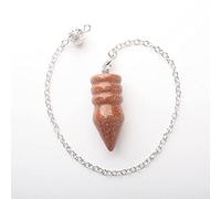 Natural Pink Quartz Lapis Lazuli Amethysts Dowsing Pendulum Pyramid Pendants Amulet Crystal 1PCS-gold stone
