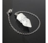 Natural Pink Quartz Lapis Lazuli Amethysts Dowsing Pendulum Pyramid Pendants Amulet Crystal 1PCS-White turquoise