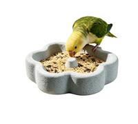 Natural Pumice Bird Food Bowl,Lightweight Stone Bird Feeder Dish Round Pet Feeding Tray,Portable Stable Wear Resistant Feeding Dish,for Finch Parrots Cage Balcony Garden Aviary Use