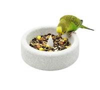 Natural Pumice Bird Food Bowl,Lightweight Stone Bird Feeder Dish Round Pet Feeding Tray,Portable Stable Wear Resistant Feeding Dish,for Finch Parrots Cage Balcony Garden Aviary Use