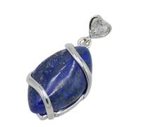 Natural Purple Crystal Lapis Lazuli Rose Pink Quartzs Onyx Tiger Eye Stone Heart Pendants,Lapis Lazuli