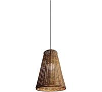 Natural Rattan Wicker Pendant Lights Farmhouse Chandelier Woven Basket Hanging Lamp Ceiling Vintage Cone Light Fixture for Dining Kitchen Island Living Room