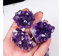 Natural Raw Purple Brazilian Amethyst Quartz Crystal Cluster Druzy Geoda Stones Specimen Decoración del Hogar Artesanía Ornamento, 30-40g