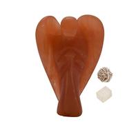 Natural Red Aventurine Reiki Tallado Espiritual Guardian Pocket Angel Healing | Terapia de cristales | Selenita del desierto de rosas | Cubo de selenita "2 pulgadas aprox. - Blessfull Healing