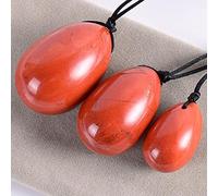 Natural Red Jasper Yoni Egg Massage 3 pcs Set Drill Stone Crystal Mineral Ball Kegel Exercise Pelvic Floor Muscle-3 pcs