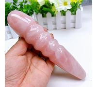 Natural Rose Quartz 18cm Crystal Quartz Spiral Massage Wand Gemstone Yoni For Women Smooth Polished Gifts,cuarzo Rosa