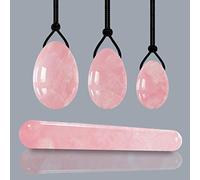 Natural Rose Quartz Yoni Egg Massage Balls Kegel Muscle Trainer Pelvic Floor Tightening Crystal Jade Stone Tool Set-Whole Set