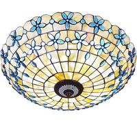 Natural Shell Glass CeilLights, Mosaic CeilLamp Flush Mount, V-intage Crystal Decor Chandelier Compatible with LivRoom Bedroom DinRoom Farmhouse, Chandeliers