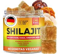 Natural Shilajit - Ositos de goma 2200 MG - Complejo de setas premium con melena de león, Reishi, Chaga y Cordyceps - Shilajit del Himalaya para energía y vitalidad - 90 unidades