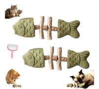 Natural Silvervine Cat Chew Toy Fish Bone,Chew Stick，2Catnip Flavor