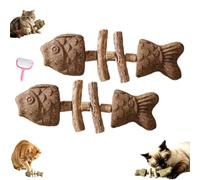 Natural Silvervine Cat Chew Toy Fish Bone,Chew Stick，2Insect Gall Fruit