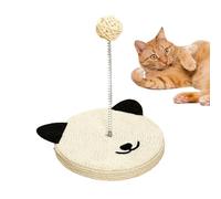 Natural Sisal Cat Scratch Pad, Interactive Cat Head Shape Stick, Home Furniture Protector, Mental & Physical Exercise Toy, Built-in Bell, Durable Material, Indoor Kitten Use. 8.66x6.89in