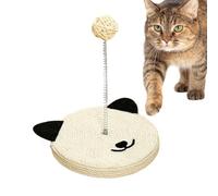 Natural Sisal Cat Scratch Pad, Interactive Scratcher Toy, Cat-Head Shaped