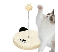 Natural Sisal Cat Scratch Pad, Interactive Sisal Cat Head Shape Stick, Home Furniture Protector, Mental Physical Ejercise Toy, Fun Stimulating Scratches Toys for Cats