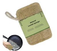 Natural Sponge, Kitchen Loofah Scrubber, Dish Cleaning Pad, Reusable Eco-Friendly Material, Double-Sided Texture, Household Dishwashing Bathroom Use, 2.76x4.33 and 3.15x5.12 Inches Beige 1 Set