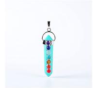 Natural Stone 7 Chakra Beads Pendant Necklace,turquoise