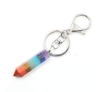 Natural Stone 7 Chakra Pendant Natural Dowsing Pendulum Necklaces Rainbow Layered Spiritual Amulet-B-3