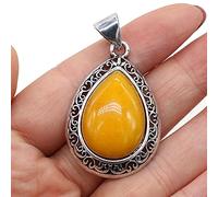 Natural Stone Agates Pendants Lapis lazuli Antique Silver Color Red Crystal for Pendant Necklace Jewelry Making Supplies-Synthetic_beeswax